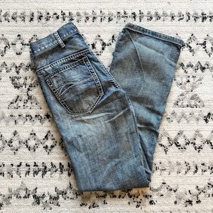 Men's B Tuff Steel Blue Denim Jeans Bootcut 29" x 34" Western Cowboy